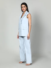 Gaiia Sleevless Blazer And Trouser Set