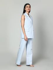 Sleevless Blazer and Trouser Set