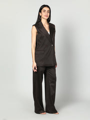 Sleevless Blazer and Trouser Set