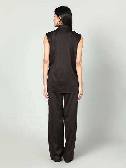 Gaiia Sleevless Blazer And Trouser Set