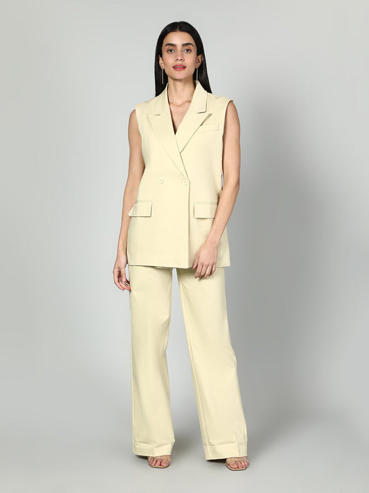 Gaiia Sleevless Blazer And Trouser Set