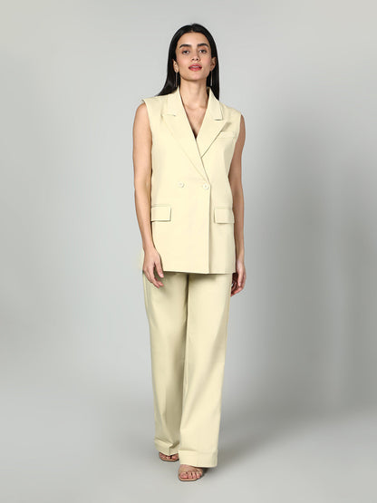 Gaiia Sleevless Blazer And Trouser Set
