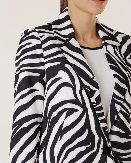 Satin Zebra Print Blazer