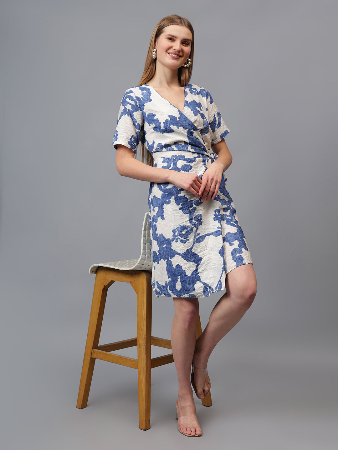 Gaiia Printed Wrap Around Dress