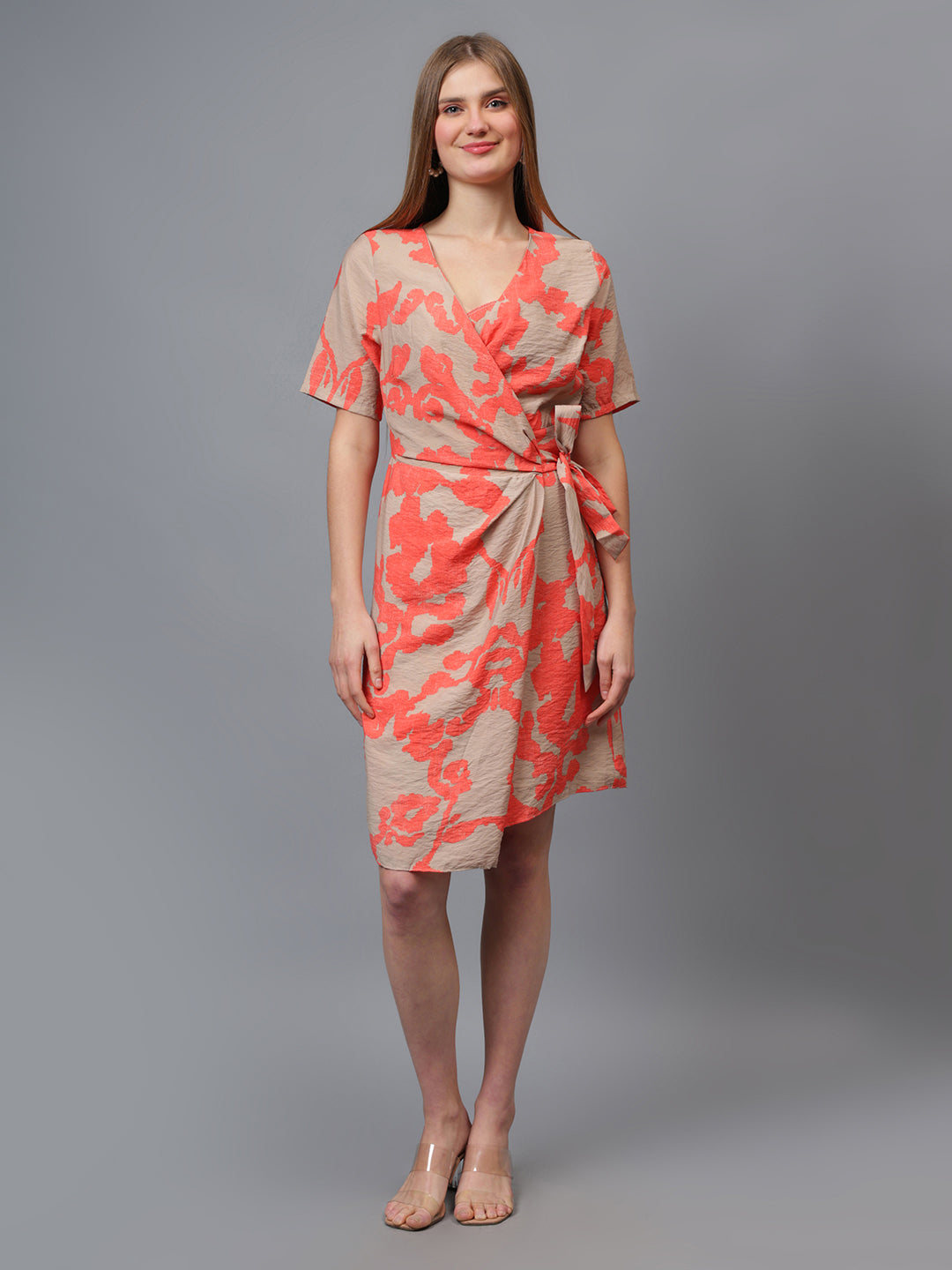 Gaiia Printed Wrap Around Dress