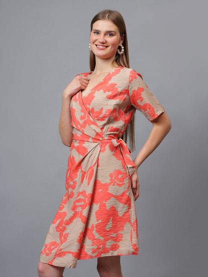Gaiia Printed Wrap Around Dress