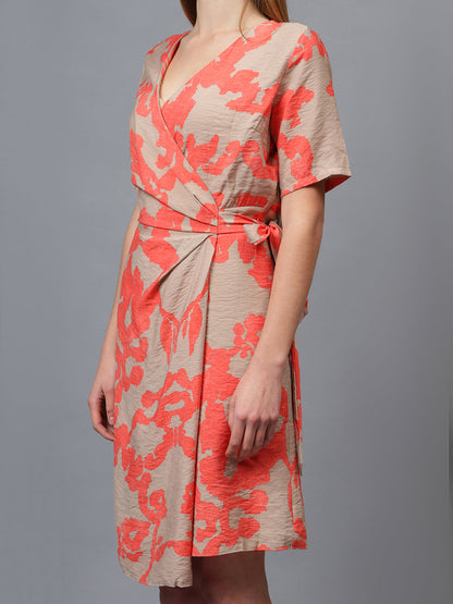 Gaiia Printed Wrap Around Dress