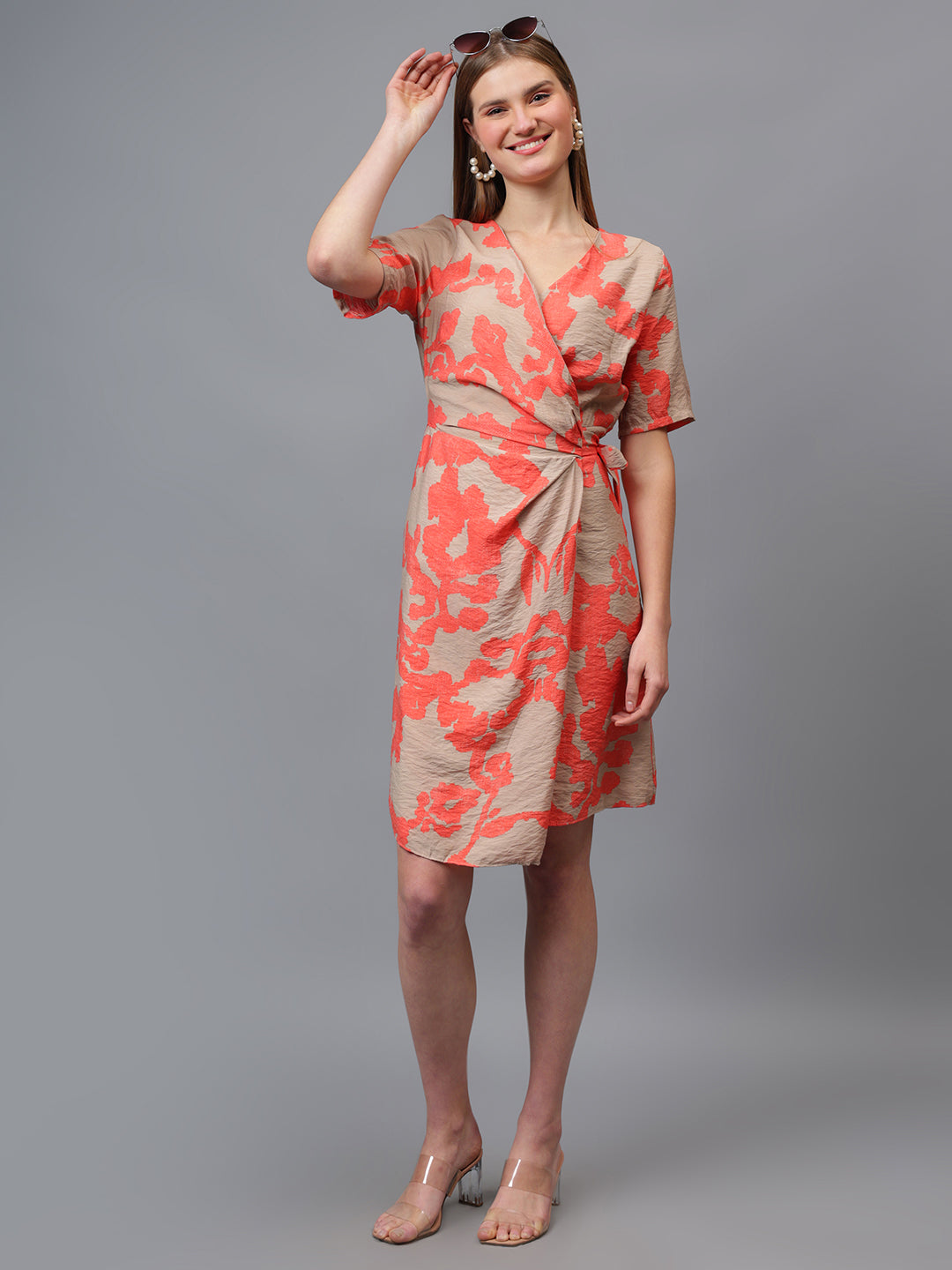 Gaiia Printed Wrap Around Dress