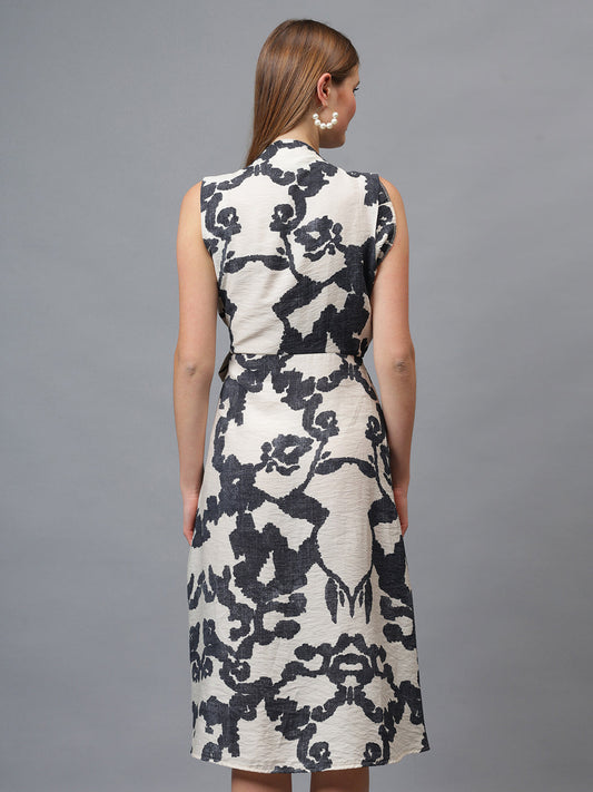 Gaiia Printed Sleeveless Wrap Dress