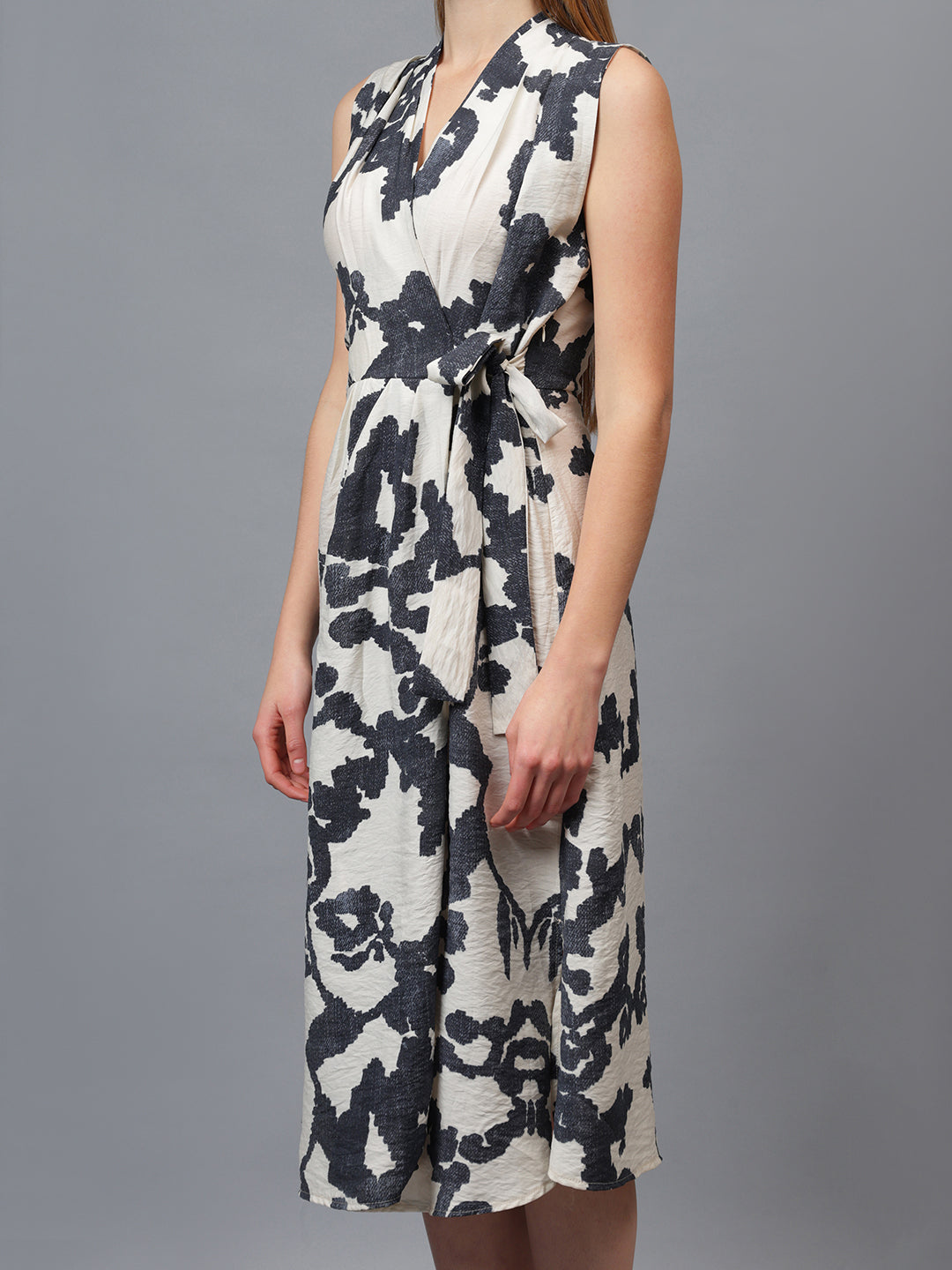 Gaiia Printed Sleeveless Wrap Dress