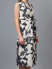 Printed Sleeveless Wrap Dress