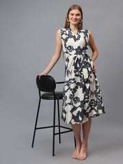 Printed Sleeveless Wrap Dress