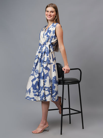 Gaiia Printed Sleeveless Wrap Dress