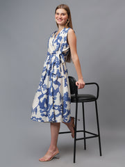 Printed Sleeveless Wrap Dress
