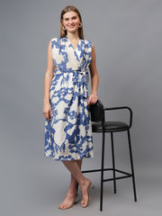 Printed Sleeveless Wrap Dress