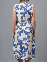 Printed Sleeveless Wrap Dress