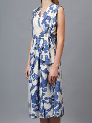Printed Sleeveless Wrap Dress