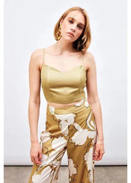 Gaiia Satin Bustier Crop Top