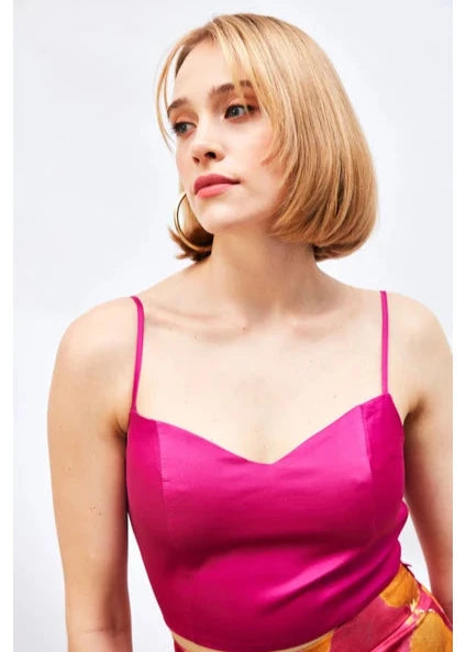 Satin Bustier Crop Top