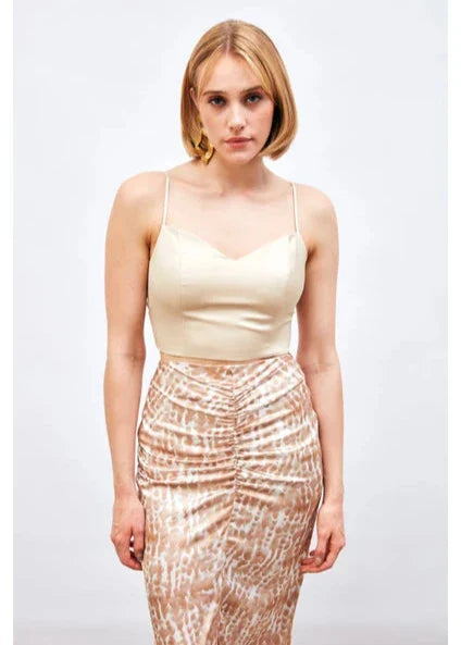 Gaiia Satin Bustier Crop Top