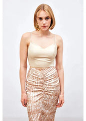 Gaiia Satin Bustier Crop Top