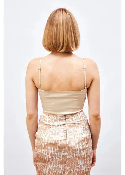 Gaiia Satin Bustier Crop Top