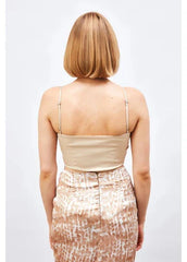 Gaiia Satin Bustier Crop Top