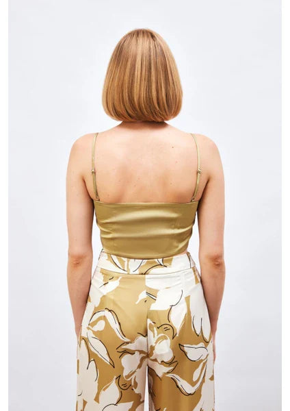 Gaiia Satin Bustier Crop Top