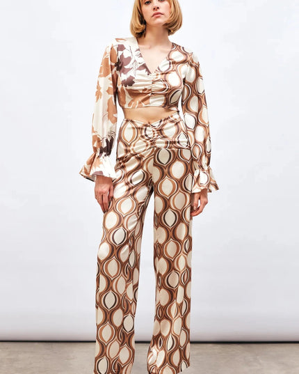 Satin Half & Half Printed Co-Ord Set