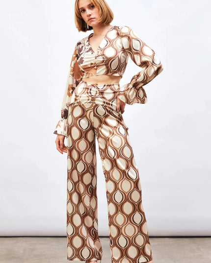 Satin Half & Half Printed Co-Ord Set