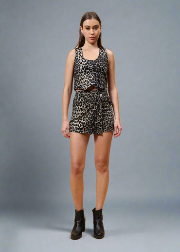 Gaiia Leopard Print Skorts