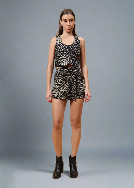 Gaiia Leopard Print Skorts