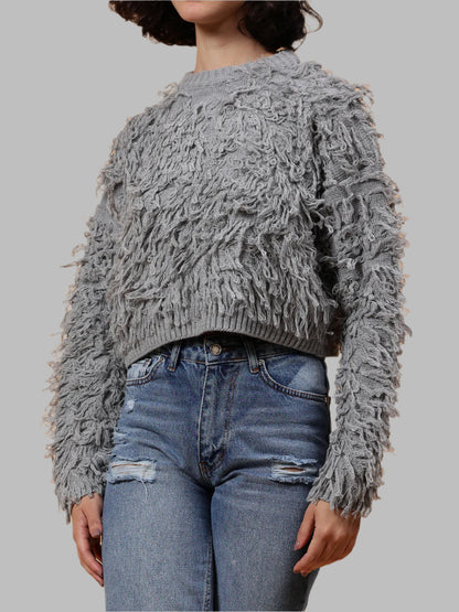 Gaiia Cosy Solid Colour Furry Pullover