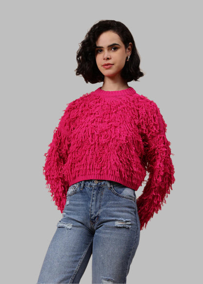 Gaiia Cosy Solid Colour Furry Pullover