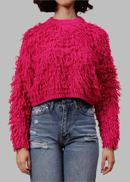 Gaiia Cosy Solid Colour Furry Pullover
