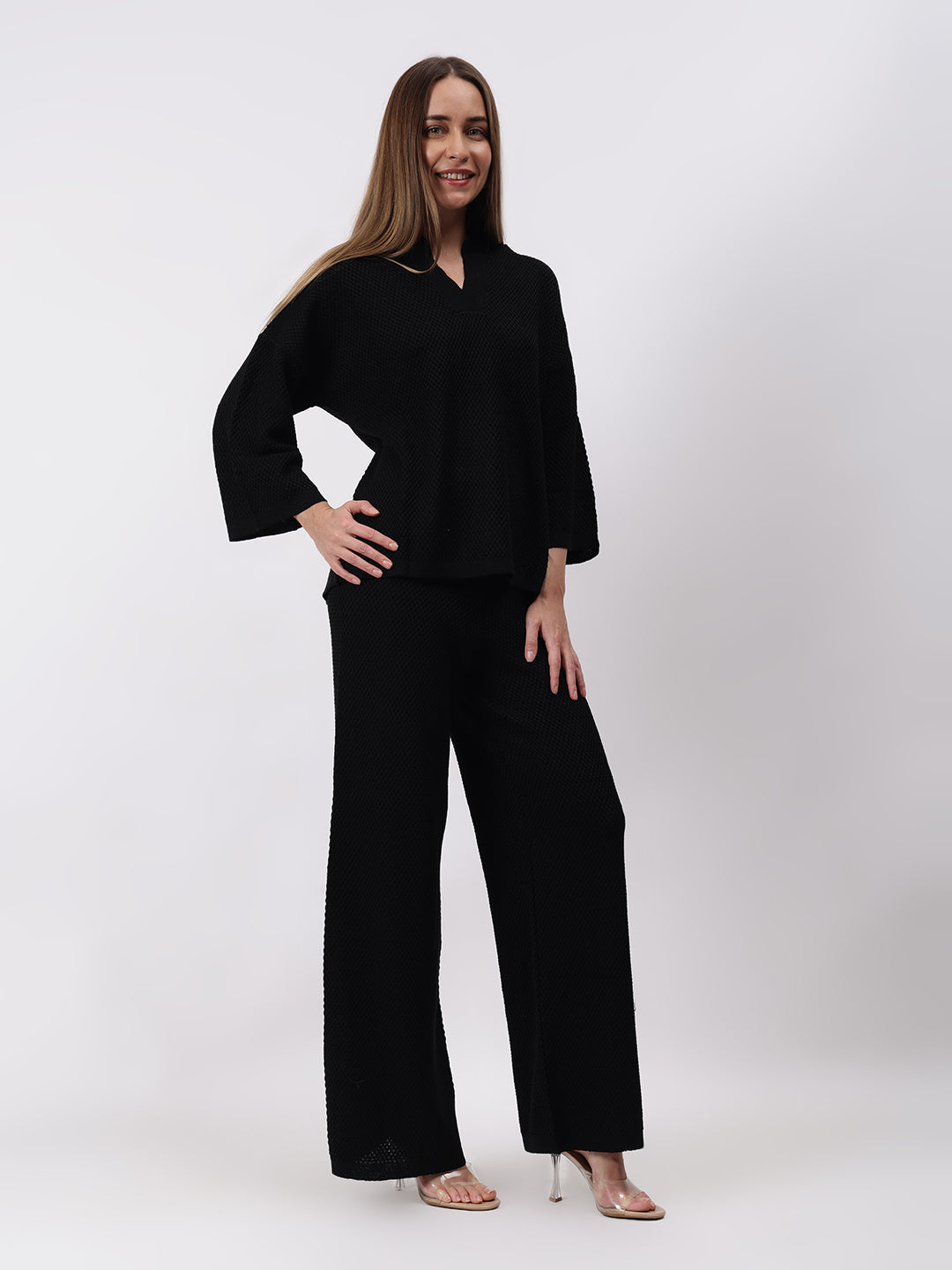 Gaiia Waffle Self Design Co-Ord Set