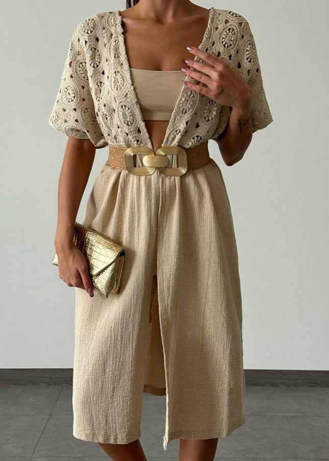 Beige Long Shrug