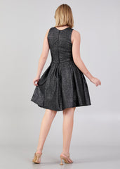 Gaiia Shimmer Knee Length Dress With Waist Cut - Golden