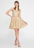 Sleeveless Golden Shimmer Knee Length Dress