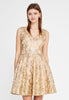 Sleeveless Golden Shimmer Knee Length Dress