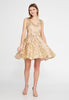 Sleeveless Golden Shimmer Knee Length Dress