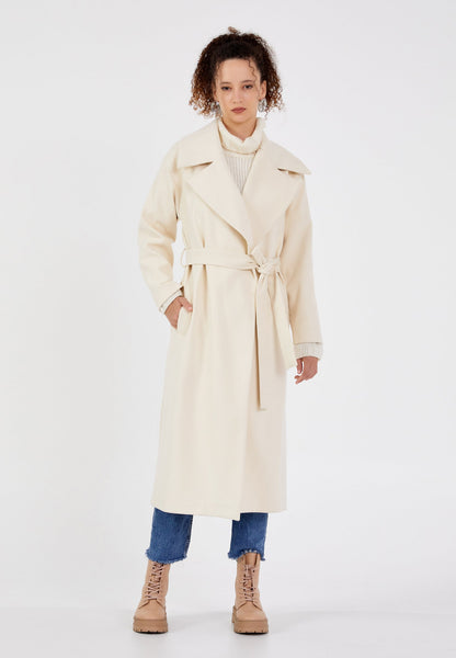Gaiia Solid Colour Trench Coat With Belt