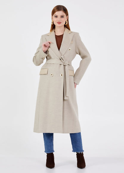Gaiia Double-Breasted Long Coat