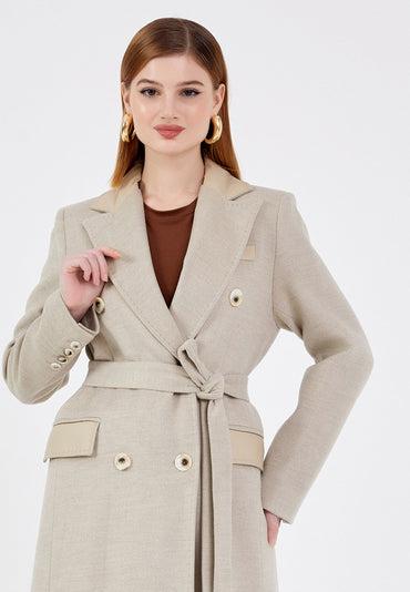 Gaiia Double-Breasted Long Coat