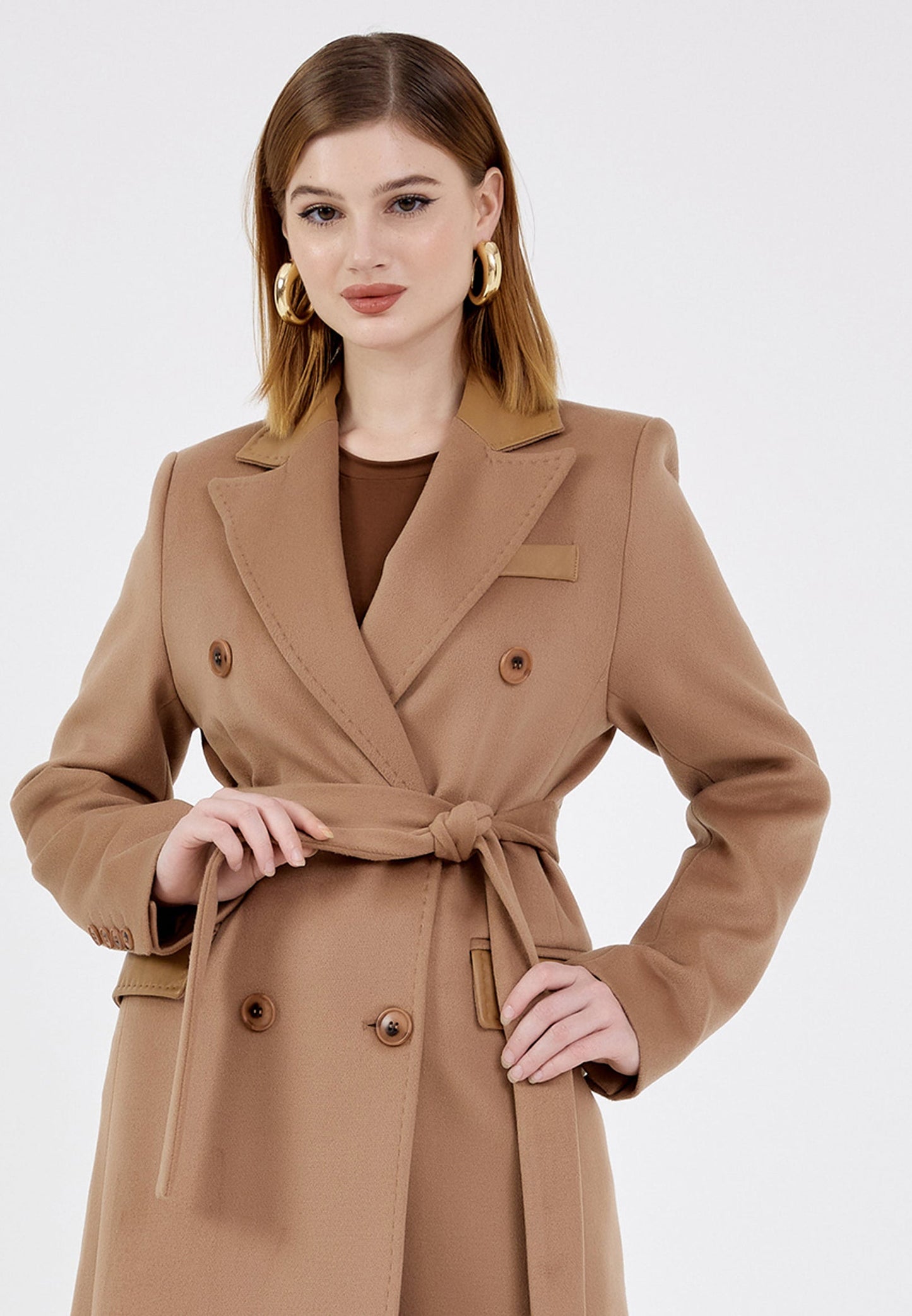 Gaiia Double-Breasted Long Coat