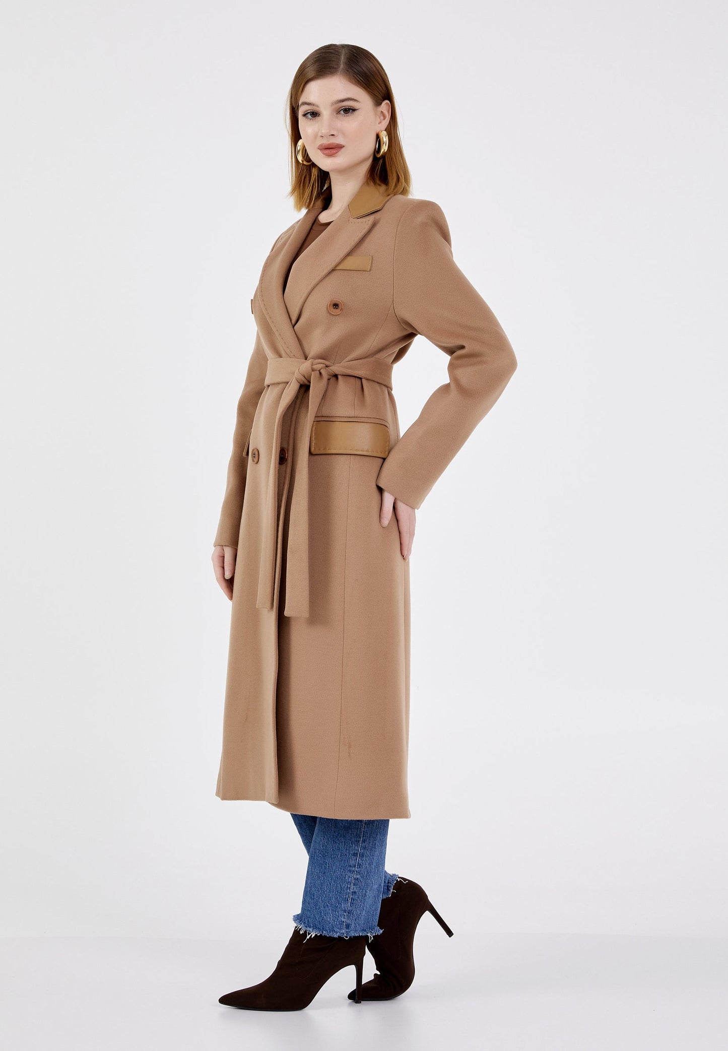 Gaiia Double-Breasted Long Coat
