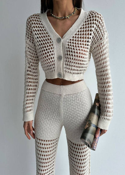 Gaiia Cutwork Boho Co-Ord Set - Beige