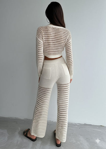 Gaiia Cutwork Boho Co-Ord Set - Beige