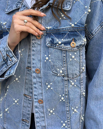 Pearl Studded Denim Jacket