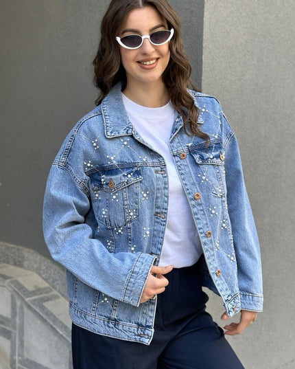 Pearl Studded Denim Jacket